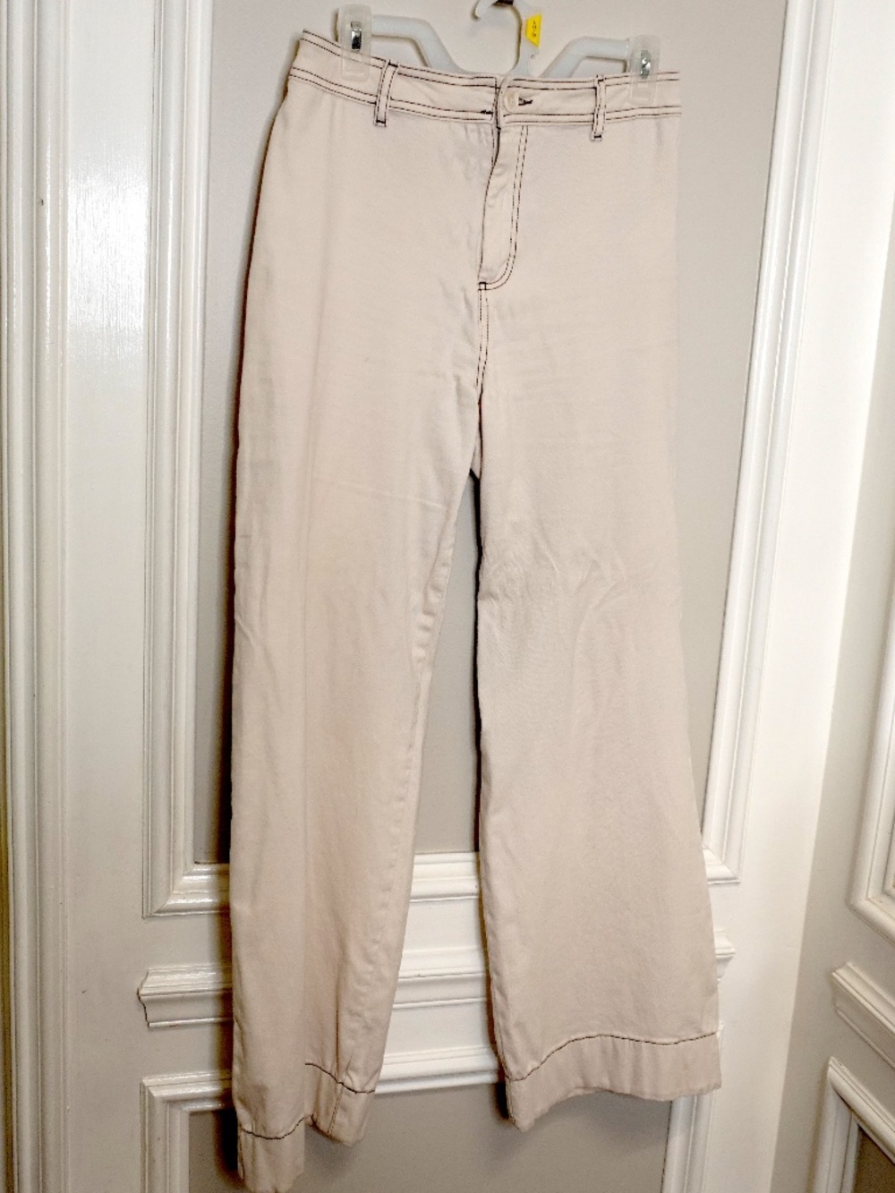 Bagatelle Cream Wide-Leg Strech Pants, Size 8